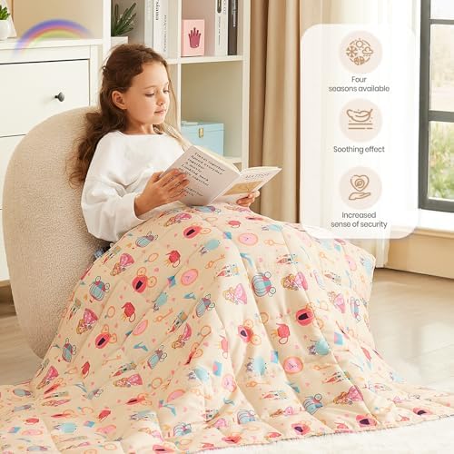 Weighted Blanket - 10 lbs Beige Princess Heavy Blanket - Small Size Breathable Lap Blanket(50"x60", 10 lbs) - Image 3