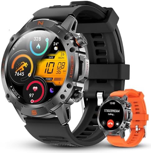 Outdoor Smart Watch for Men, 1.43" AMOLED,5ATM Waterproof,170+ Sports Modes by WalkerFitSmartWatch