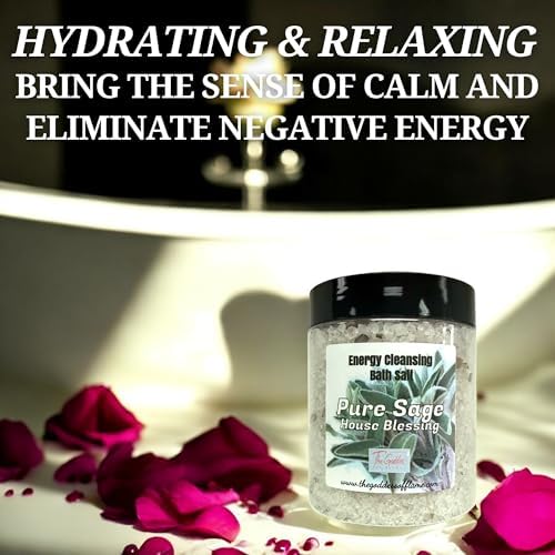Pure Sage Bath Salts – Dead Sea Salt Bath Soak for Cleansing, Spiritual Rituals & Relaxation 12oz - Image 3