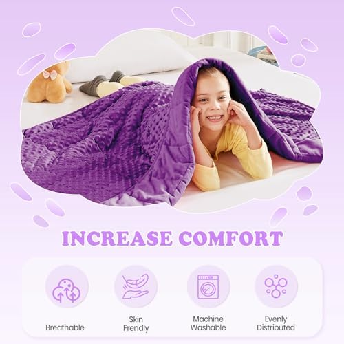 Weighted Blanket - 2 lbs Purple Minky Heavy Blanket, 19"x21", Small Size Breathable Lap Blanket - Image 4
