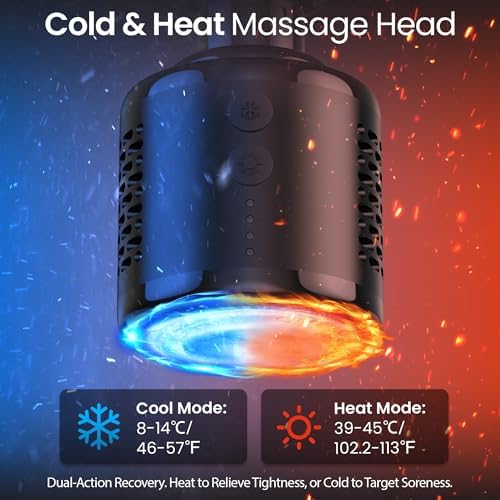 NAPRE 3-in-1 Mini Massage Gun with Heat and Cold,Deep Tissue Back Massage with Detachable Handle for Neck/Body Pain Relief,Portable Handheld Percussion Muscle Massager,Small & Quiet,5 Heads,with Case - Image 3