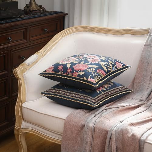 patdrea Designer French Velvet Throw Pillow Cover,18"x18"-OldgardenB - Image 7