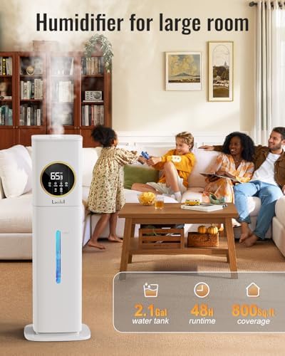 Lacidoll Top Fill Humidifiers for Bedroom, 8L Tank for Large Room, 35dB - Image 2