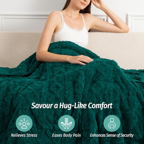 Wemore Sherpa Weighted Blankets for Sleeping Twin 48" x 72" 15 lbs Green - Image 3