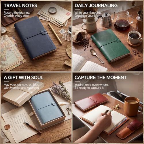 Sabary 24 Pcs Standard Size Refillable Leather Journal Bulk, Deep Color - Image 5