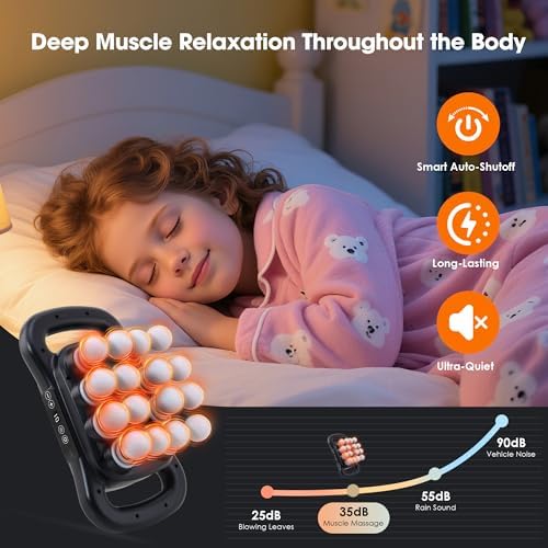16 Head Massage Gun Set, Deep Tissue Percussion Massager, Black - Image 4