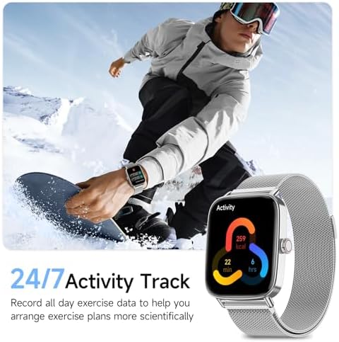 Smart Watch for Men Women, 1.85" HD Smartwatch Compatible iPhone/Samsung/Android (Answer/Make Calls), 100+ Sport Modes Fitness Tracker with Heart Rate/Sleep/SpO2 Monitor, IP68 Waterproof - Image 5