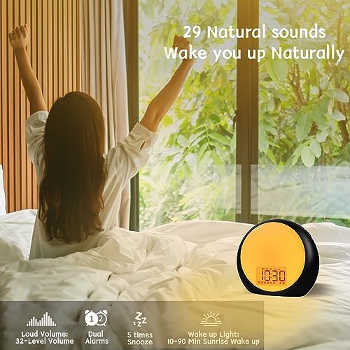 iDealSleep Sunrise Wake Up Light Alarm Clock White Noise Sound Machine - Image 5