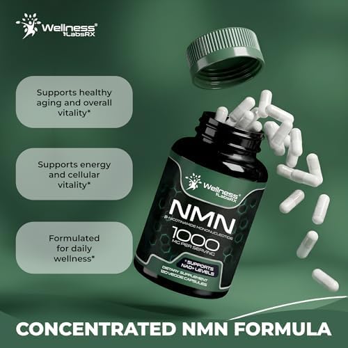 NMN Supplement 1000mg Pure Organic Nicotinamide Mononucleotide - NMN NAD Supplement for Anti-Aging, Longevity, Cellular, and Energy Supplements – Suitable for Women and Men Energy Support - 120 Count - Image 3