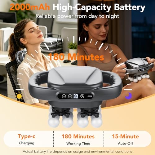 IKG 16 Head Massage Gun Deep Tissue, Body Massage for Back, Shoulders, Neck, Legs, Foot, Massage Gun deep Tissue, Percussion Massager with 3 Modes&30 Intensities Body Muscle Pain Relief, Ideal Gifts - Image 3