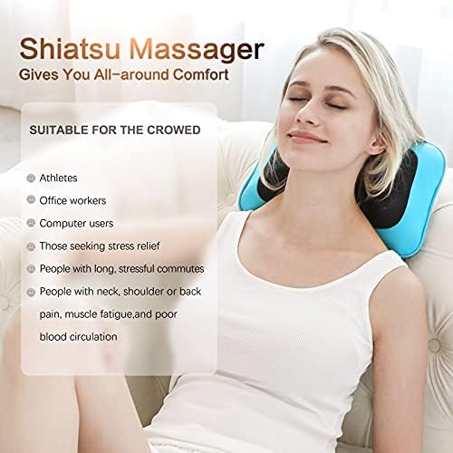 Mo Cuishle Shiatsu Back Massager with Heat – 3D Kneading Neck and Shoulder Massager for Back Pain Relief – Electric Massage Pillow for Home, Office & Car – Mother’s Day Gifts for Mom, Women, Men, Dad - Image 3