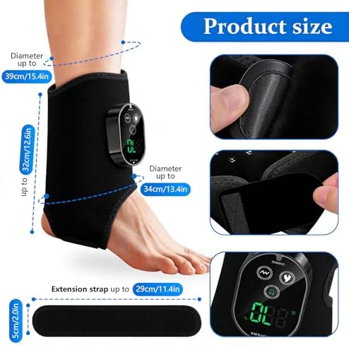 3-in-1 Foot Massager Charge 3 Vibration 6 Speed Heat Control (Black 1Plack) - Image 2