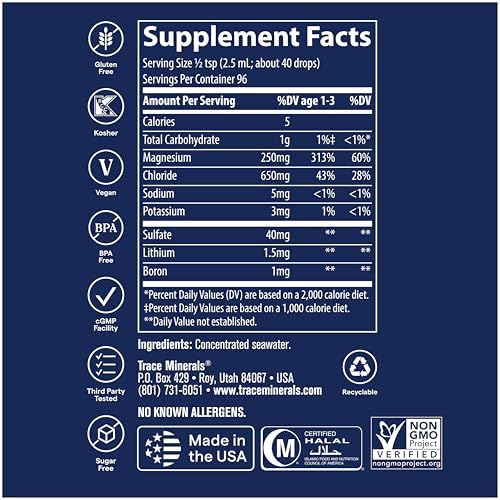 Trace Minerals ConcenTrace Drops, 70+ Ionic Trace Minerals, 3 Pack 8 fl oz - Image 3