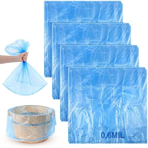 AmazingSpark 50 Pcs Blue Disposable Foot Bath Liners Heavy Duty Thickening Plastic Portable Foot Tub Liner Large Pedicure Spa Bags for Hotel Home Use 25.6 x 21.6 Inches by Unknown