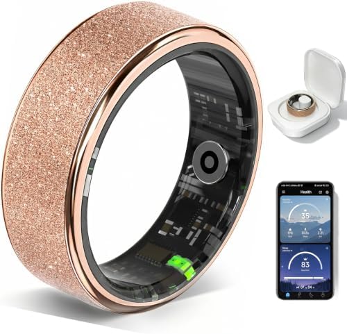 Frosted Glitter Smart Ring, Fitness & Health Tracker for Women Men by Potewek