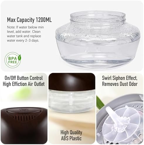 Purifier Air Washer, Air Fresher Aroma Diffuser for Home, Office, Air Purifier with Night Light (Brown) - Image 2