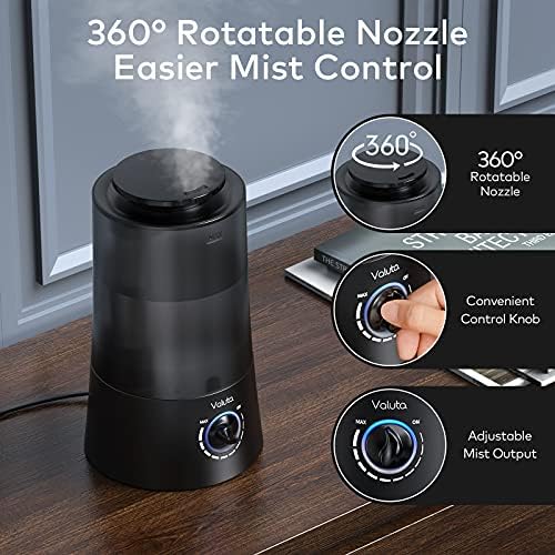 Humidifiers for Bedroom - 4L Cool Mist Humidifier Top Fill Oil Diffuser Quiet Ultrasonic Humidifiers for Home Large Room with Adjustable 360° Rotation Nozzle, Auto Shut-Off, Humidifiers for Baby - Image 2