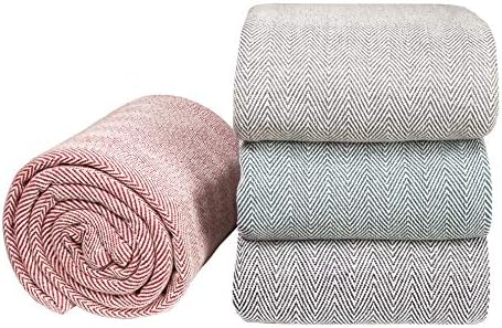 Glamburg 100% Soft and Breathable Cotton Thermal Blanket Queen Red - Perfect for Layering Any Bed for All Season - Image 2