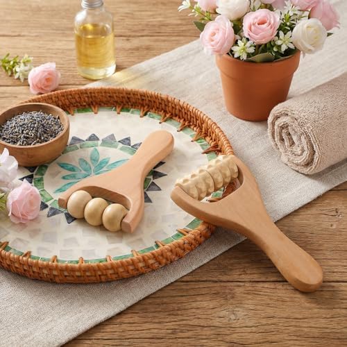 Telooco 2Pcs Wooden Massage Roller, Handheld Wood Massage Tools - Image 7