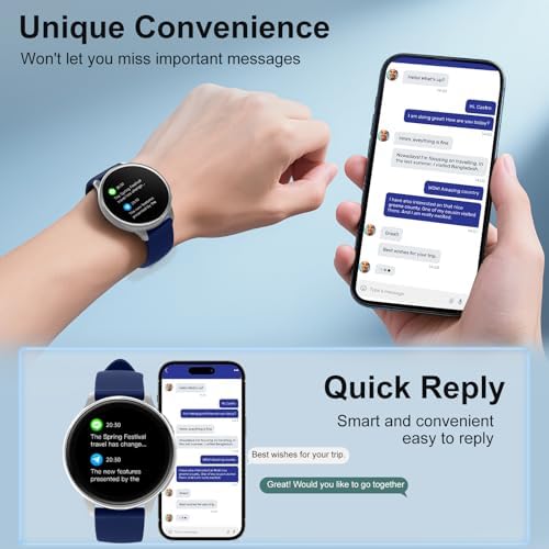 Smart Watch for Men Women Fitness Tracker with 100+ Sport Modes,Activity Trackers for iOS/Android Waterproof/Heart Rate/Sleep/Steps Monitor/Pedometer Monitor Monitor (Silver+Blue) - Image 4