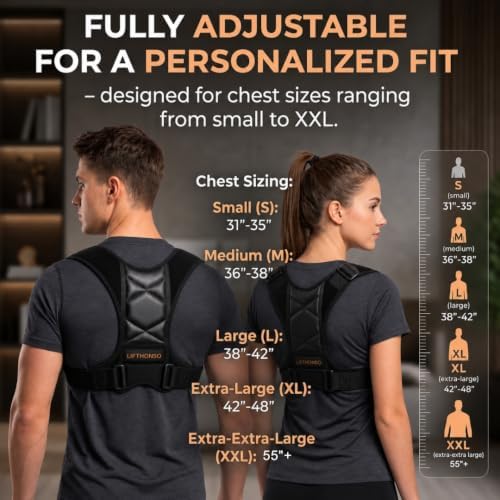 Back Posture Corrector for Adults – Adjustable Upper Back Brace for Women & Men, Breathable Shoulder Straightener & Spine Support, Helps Relieve Neck, Shoulder & Upper Back Discomfort – Discreet Under Clothes, Suitable for Office, Work & Daily Wear - Image 6