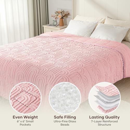 Cottonblue Jacquard Weighted Blanket for Adults 20 lbs Queen Size 60"x80" - Image 4