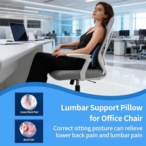 2 Pack Lumbar Support Pillow,Memory Foam Back Cushion for Office Chair,Car Seat,Travel,Ergonomic Posture Corrector for Lower Back Pain Relief,Black - Image 2