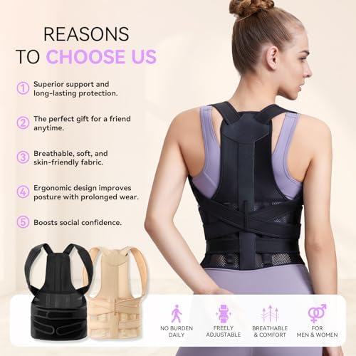 Posture Corrector for Women and Men, Adjustable Back Support Brace for Office, Home, Daily Wear, Breathable Shoulder Straightener for Upper Lower Back Pain Relief, Under Clothes Hunchback Correction - Image 3