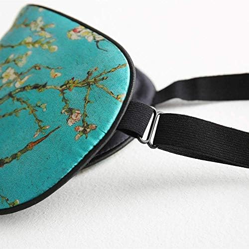 Tim & Tina Silk Sleep Mask for Women Men Comfortable Blindfold Eye Mask with Adjustable Strap for Travel Yoga Nap Shift Work (Green Flower) - Image 3