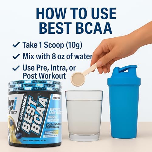 BPI Sports Best BCAA Powder – Hydration, Blueberry Lemonade, 30 Servings - Image 7