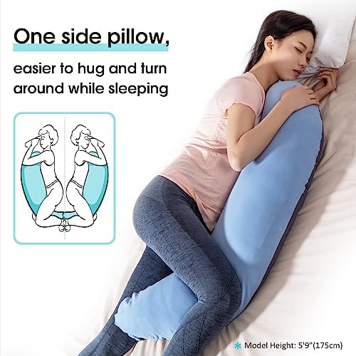 BYRIVER 39" C Shaped Body Pillow for Side Sleeping Adults Men Women, Anxiety Relief Hugging Gaming Pillow, Pregnancy Maternity Leg Knee Support Pillow, Gifts for New Moms, Washable Pillowcase(L) - Image 2