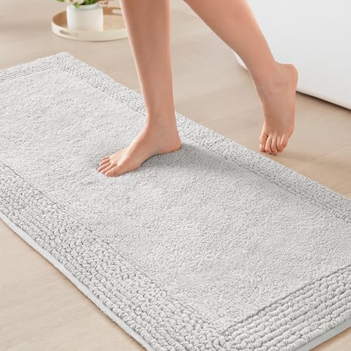 Madison Park Splendor Reversible 100% Cotton Bath Runner, 24 x 60, Grey by MADISONPARK