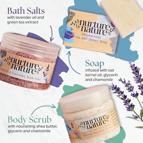 Nurture by Nature Spa Gift Baskets for Women - at Home Spa Kit, Bath Set - Image 6
