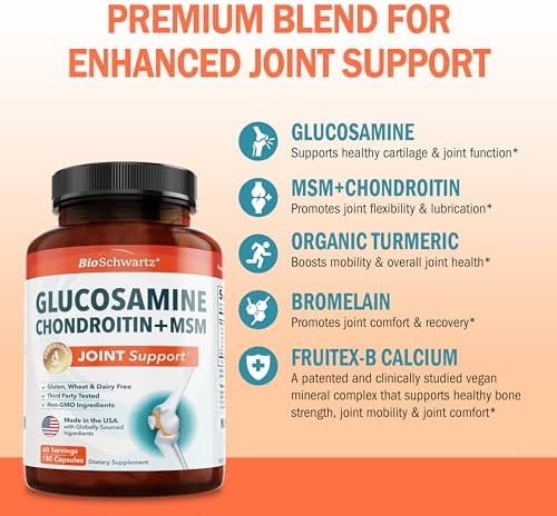 Glucosamine Chondroitin MSM Joint Support Supplement, 180 Capsules - Image 4