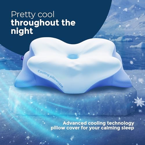 Derila Ergo Pillowcase Cervical Neck Pillow for Sleeping Pillow Case Contour Memory Foam Pillows for Back, Side Sleeper (Pillowcase - 21.25 x 14.17 x 4.72 in) Pillow Case only - Image 2