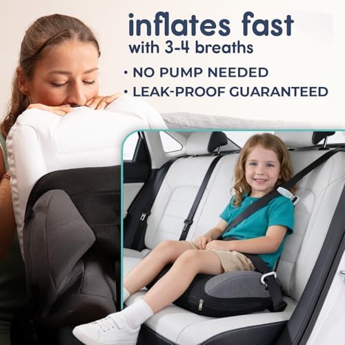UberBoost Inflatable Booster Car Seat, Travel Booster Seat, Graphite Black - Image 4
