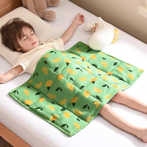 anfie Weighted Lap Pad 2 Pounds, Weighted Blanket (30"*40") Cooling Blanket for Resting,Weighted Throw Blanket for Travel Indoor Outdoor (Lime Green) by anfie
