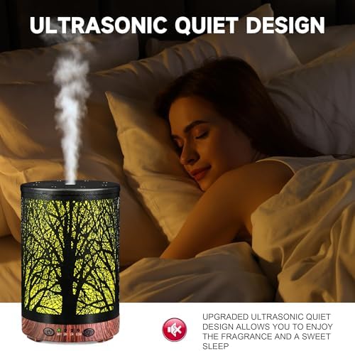 Essential Oil Diffuser & Essential Oils Set, Aromatherapy Diffuser with 7 LED Colors, 6 Oils Gift Pack (Clean Home, Peppermint, Blossom Soapy, Soft Powder, Fresh Cotton, Fresh Linen) - Image 5