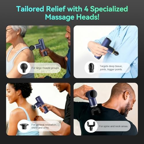 Mini Massage Gun Pocket-Sized Massage Gun Deep Tissue Quiet, Portable Percussion Muscle Travel Massager Gun,Back/Neck Massager for Pain Relief Deep Tissue (Blue) - Image 5