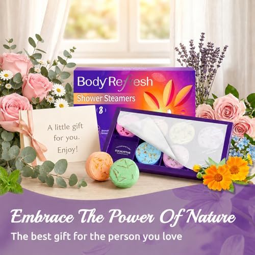 Shower Steamers Aromatherapy - 8 Pack Shower Bombs with Essential Oils, Gifts for Mom Wife, Birthday Gifts for Women Self Care Relaxation Home SPA Teacher Appreciation Gift - Image 5