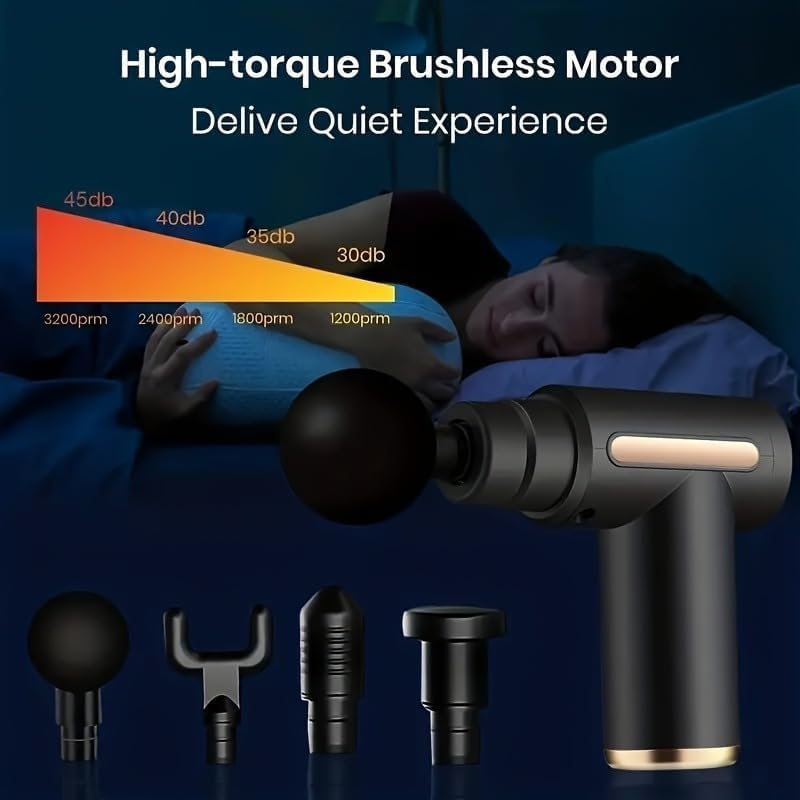 Small Massage Gun Handheld Deep Tissue Massager Gun Ideal Gift for Men & Women (Grey) - Image 7