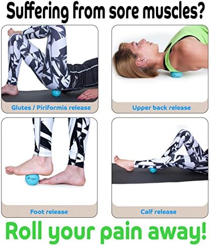 Therapy Massage Ball - Instant Muscle Pain Relief. Proven Effective for Myofascial Release, Deep Tissue Pressure, Yoga & Trigger Point Treatments. Set - 2 Lacrosse Balls W/Mesh Bag - Image 3