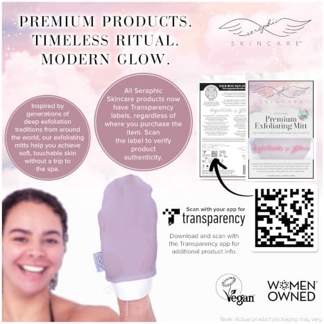 Lavender Premium Body Exfoliating Mitt 1pc, Korean Washcloth & Scrub Glove - Image 7