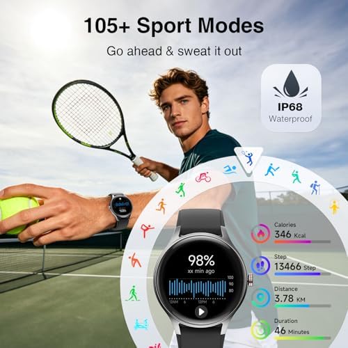 Fitpolo Smart Watch for Men Android & iPhone (2 Bands Jet Black) - Image 4