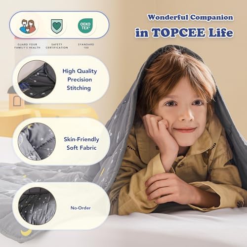 Topcee Weighted Blanket (5 lbs, 36" x 48") Cooling Throw Heavy Blanket for Sleeping Apply to 40-60 lbs, Soft Thick Breathable Blanket with Glass Bead, Easy Care - Image 5