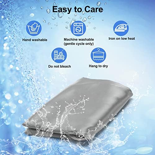 2 Pack Satin Pillowcase for Zelimun Cervical Pillow, Contour Pillow Case Cover, Smooth & Soft Pillowcase Cover with Zipper （Grey） - Image 4