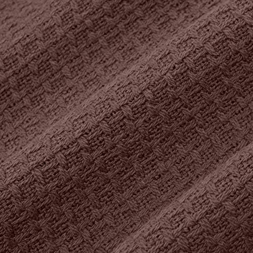 Sweet Home Collection 100% Fine Cotton Blanket Luxurious Weave Stylish Design Soft and Comfortable All Season Warmth, King, Chocolate Brown - Image 3