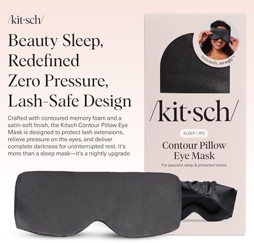 Kitsch Contour Satin Sleep Mask | Eye Masks for Sleep - Charcoal - Image 2