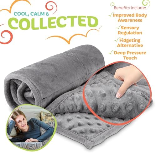 XL Weighted Blanket for Kids 5lb (Grey) 36x48 Inch, Plush Minky Kids Blanket with Travel Bag, Blanket for Ages 4 to 10 - Image 3