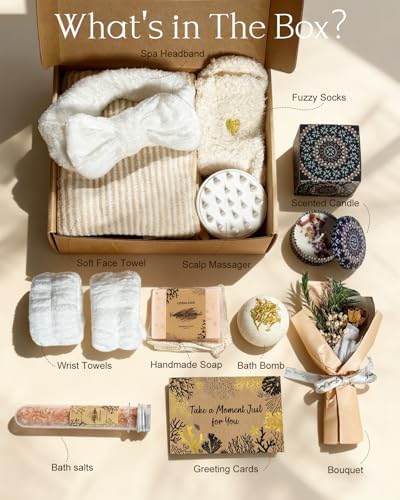 11pcs Natural Pampering Spa Gift Baskets for Women, Coconut - Image 2